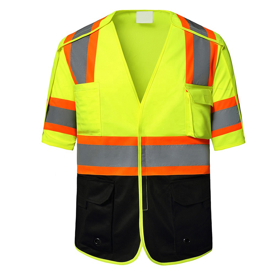 Warning Security With Pocket Orange Bike Class 3 American Style Hi Vis Safety Reflective Vest