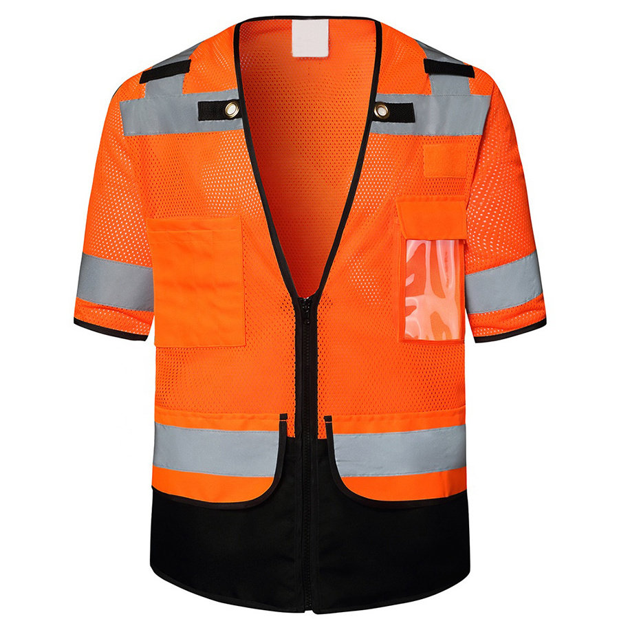 Warning Security With Pocket Orange Bike Class 3 American Style Hi Vis Safety Reflective Vest