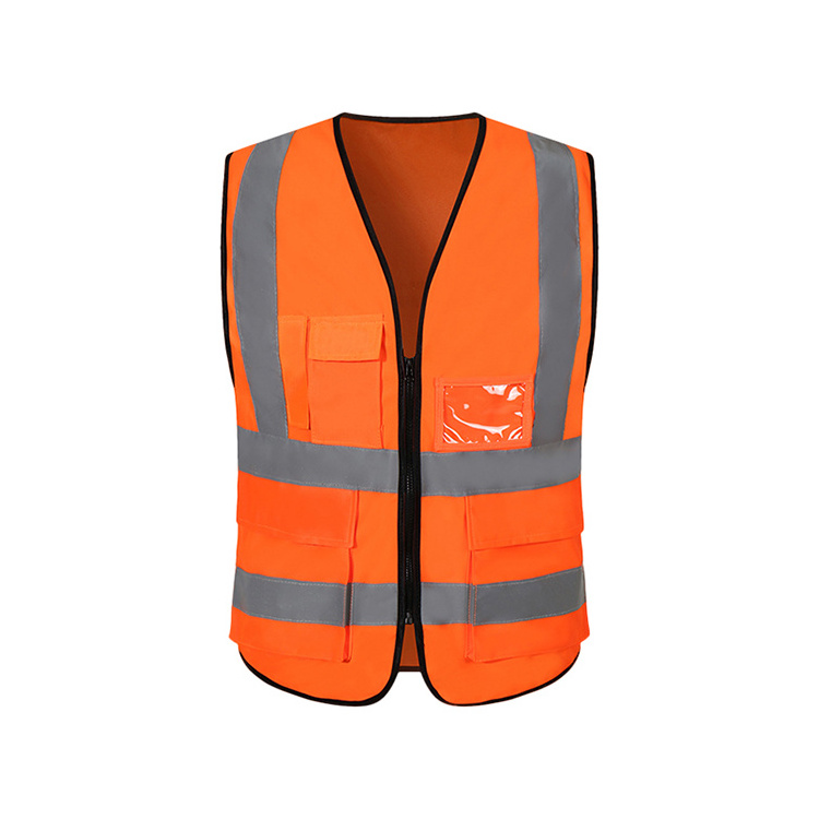 Hi Vis Reflective Road Safety Vest Men Yellow Cheap Orange Strap Logo Glory Color Tape Feature Men's Safety Vest For Sale