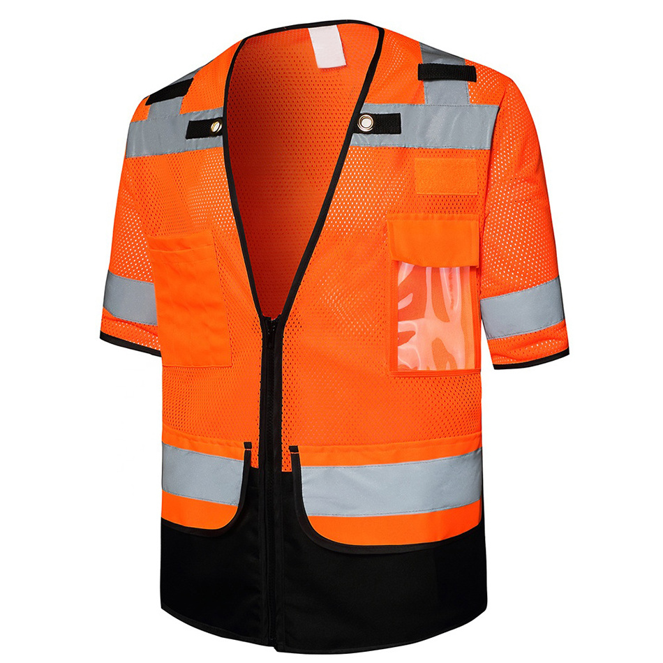 Warning Security With Pocket Orange Bike Class 3 American Style Hi Vis Safety Reflective Vest