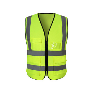 Hi Vis Reflective Road Safety Vest Men Yellow Cheap Orange Strap Logo Glory Color Tape Feature Men's Safety Vest For Sale