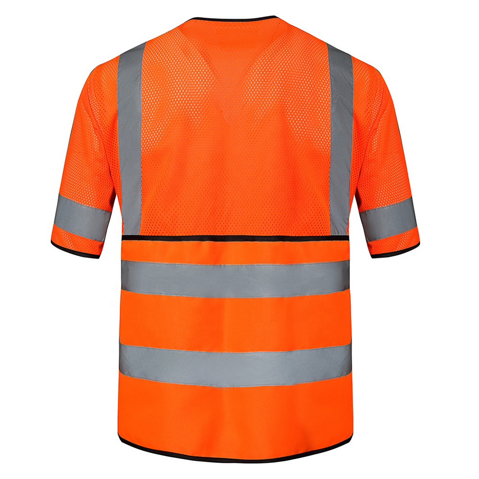 Warning Security With Pocket Orange Bike Class 3 American Style Hi Vis Safety Reflective Vest