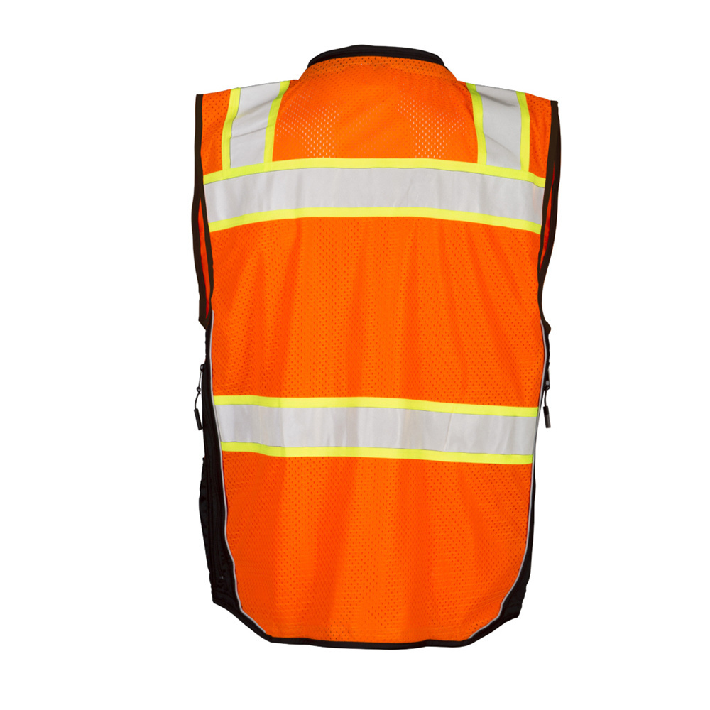 USA market High Visibility Reflective Safety Vest orange Construction Hi Viz Polyester Customized Safety Vest