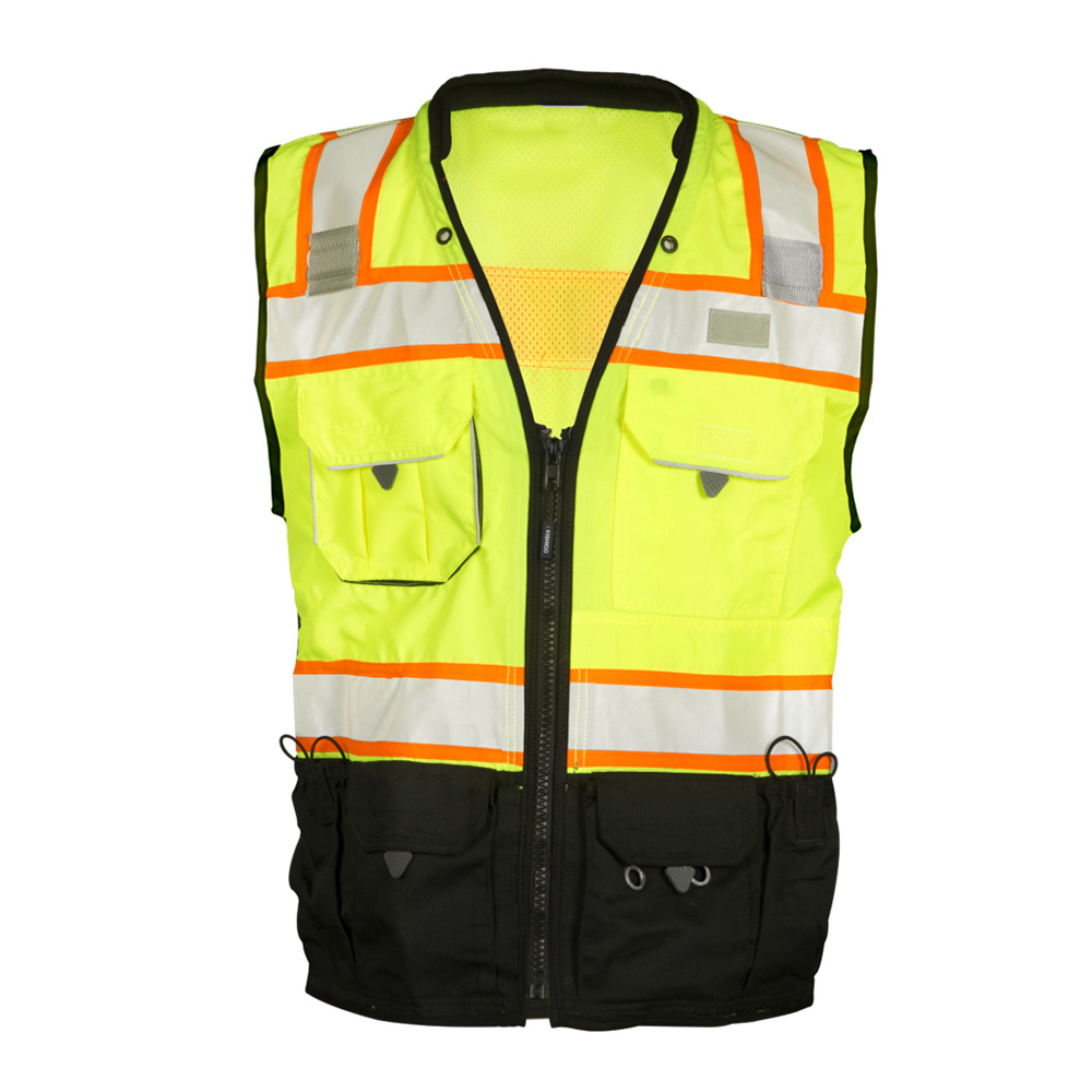 USA market High Visibility Reflective Safety Vest orange Construction Hi Viz Polyester Customized Safety Vest