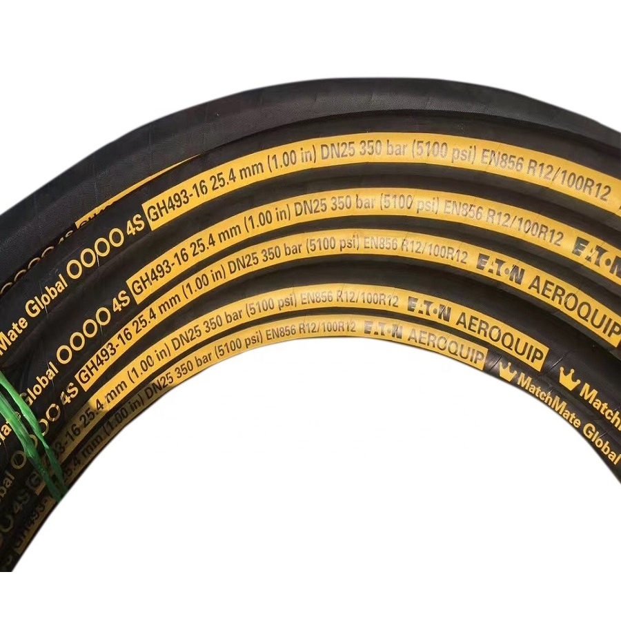 Rubber Hose 2022 Hot Sale High Quality  Black Yellow Material Moulding synthetic rubber steel cable Aeroquip ETN  hydraulic Hose