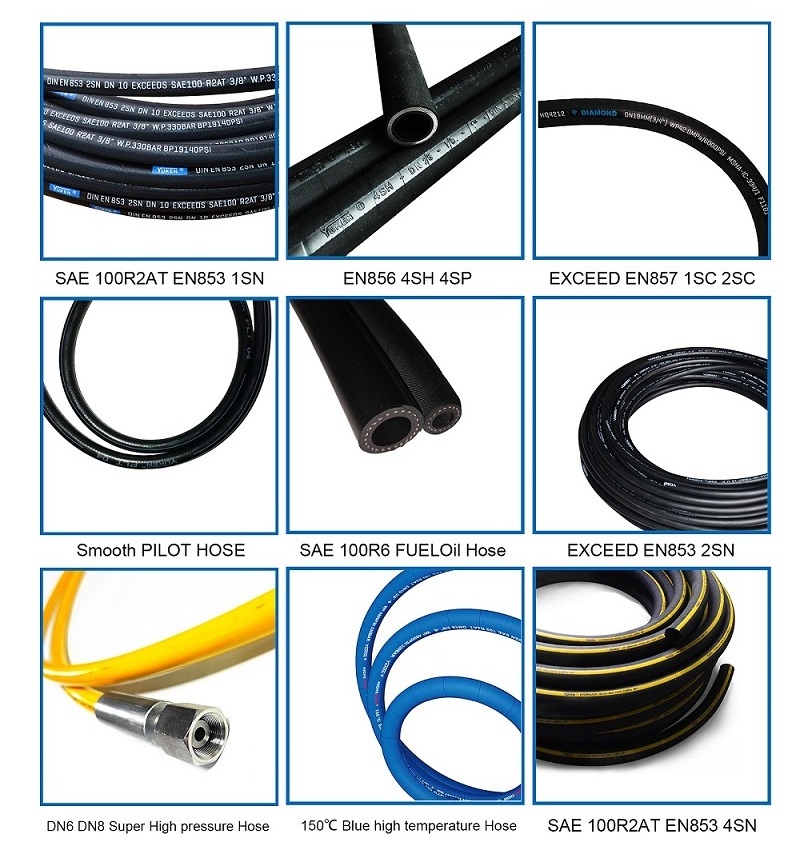 hydraulic hose hydraulic cylinders rubber hose manufacturers industrial High Pressure Steel Wire Spiral Hydraulic Rubber Hose