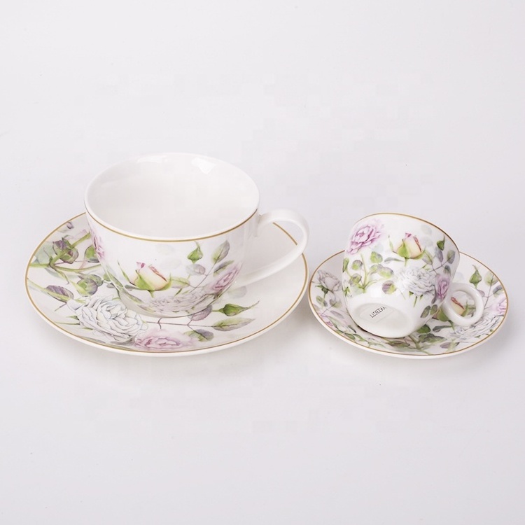 Drinkware ceramic bone china tea cup, ea cup and saucer set, dollar store tea cups cups and saucers