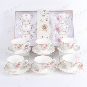 European New Bone China Chinese Espresso Cup Tea Set 6 Piece Set