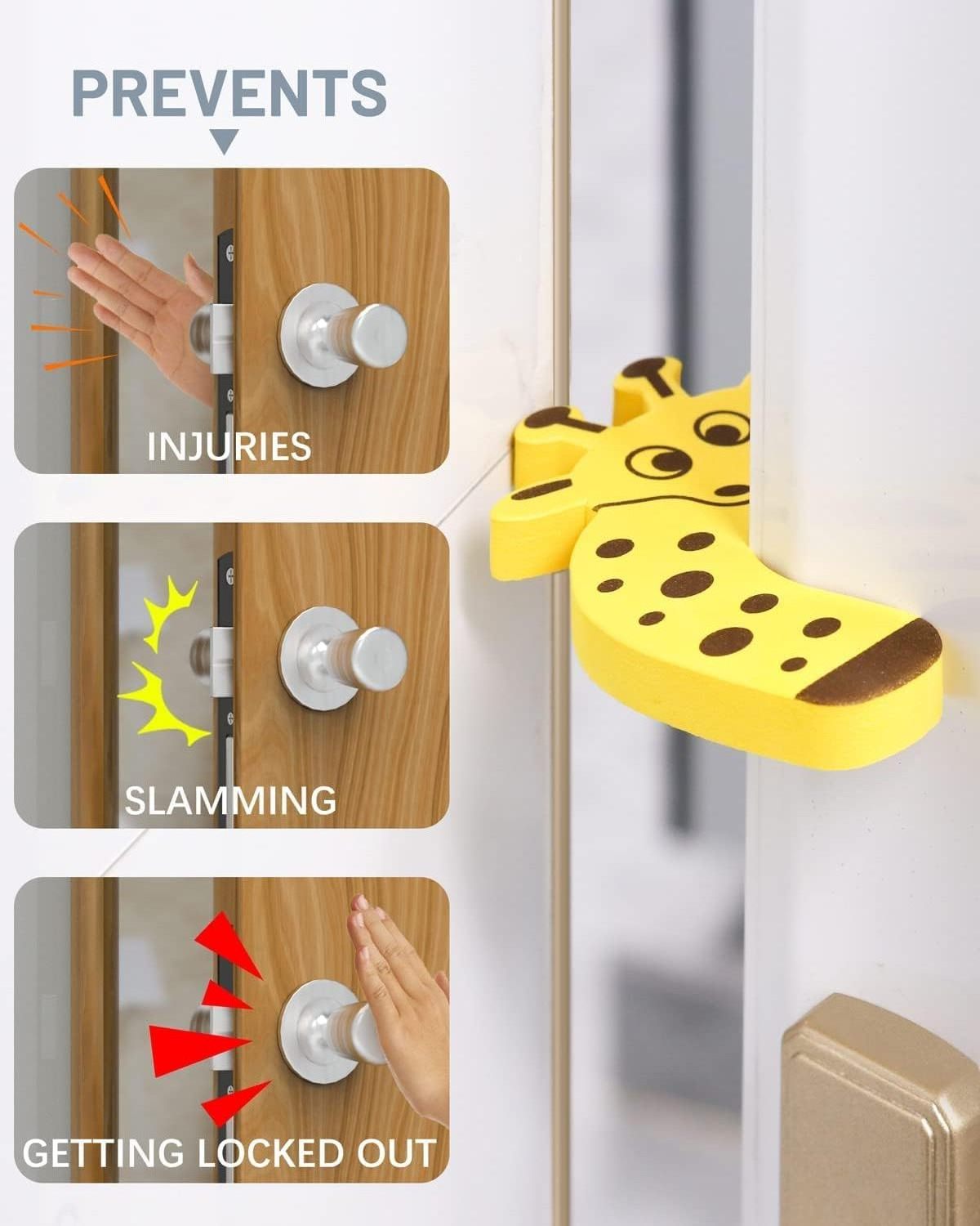 Baby proofing Finger Pinch Guard Child safety Lock Door Pinch Guard Cartoon Animal Door Stop Soft EVA Foam