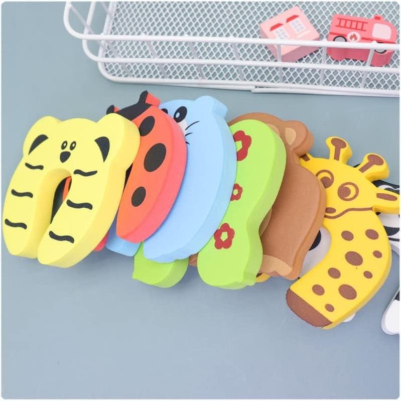 Baby proofing Finger Pinch Guard Child safety Lock Door Pinch Guard Cartoon Animal Door Stop Soft EVA Foam