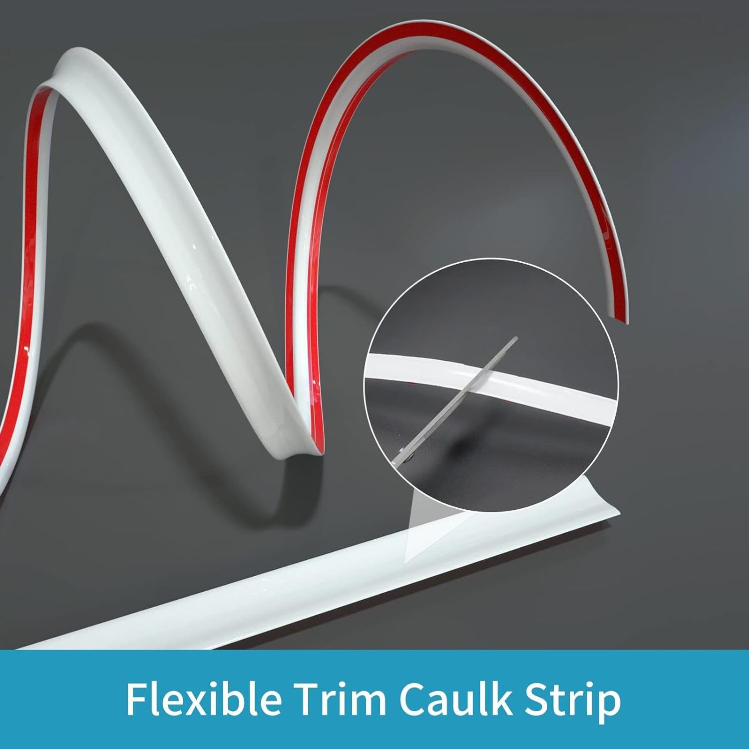 Flexible Trim Caulk Strip Wall Moulding Trim, 16.4Ft Peel and Stick Trim for Skirting Line, Crown Molding Coving for Baseboard