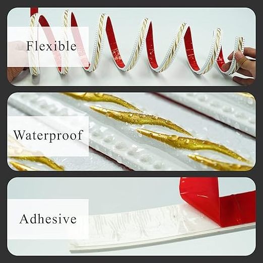 Molding Trim 3D Wall Edging Strip Self Adhesive, Peel and Stick Photo Trim, Waterproof Molding Trim for Picture Frame Home Decor