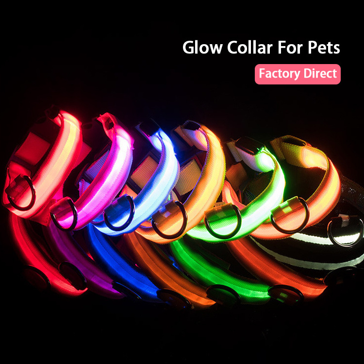 LED Lights Dog Pets Collars Adjustable silicone Glow multicolor Pet Dog Cat Puppy Safe Luminous Flashing Necklace Pet Supplies