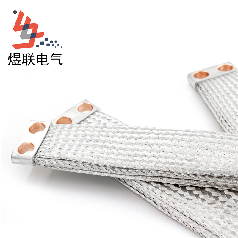 Customized C1100 Flexible Tinned Copper Braid Grounding Strap Braided