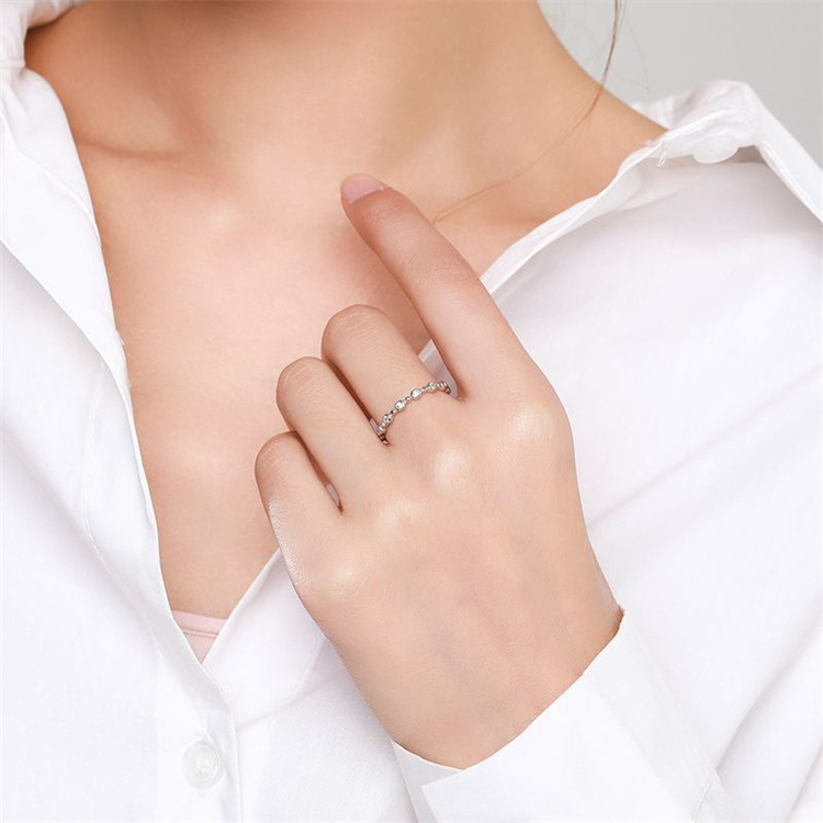 Simple round cz diamond 925 sterling silver women fashion zircon stone ring for women