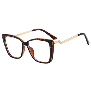 2024 Anti Blue Cat Eye Computer Blue Light Blocking Eyeglasses Spring Hinge Optical Frames Glasses