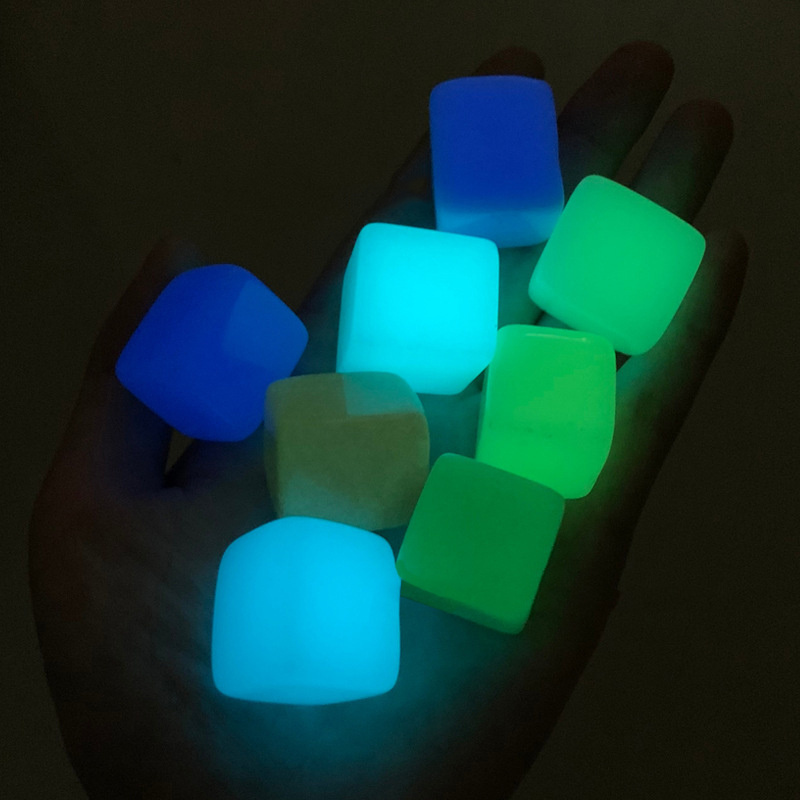 Wholesale natural luminous cubes festival party bar nightclub supplies glow in the dark whiskey ice stones