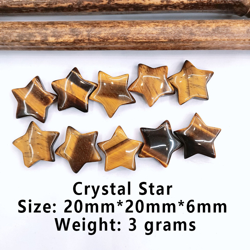 20MM natural ornament crafts healing semi precious stones small gems gemstones and crystals jewelry ball pentagram mini star