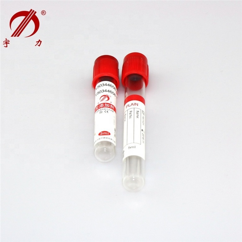 Disposable plain additive vacuum blood collection tube