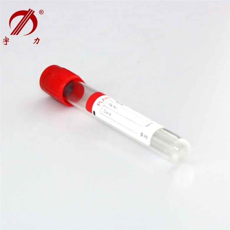 Disposable plain additive vacuum blood collection tube