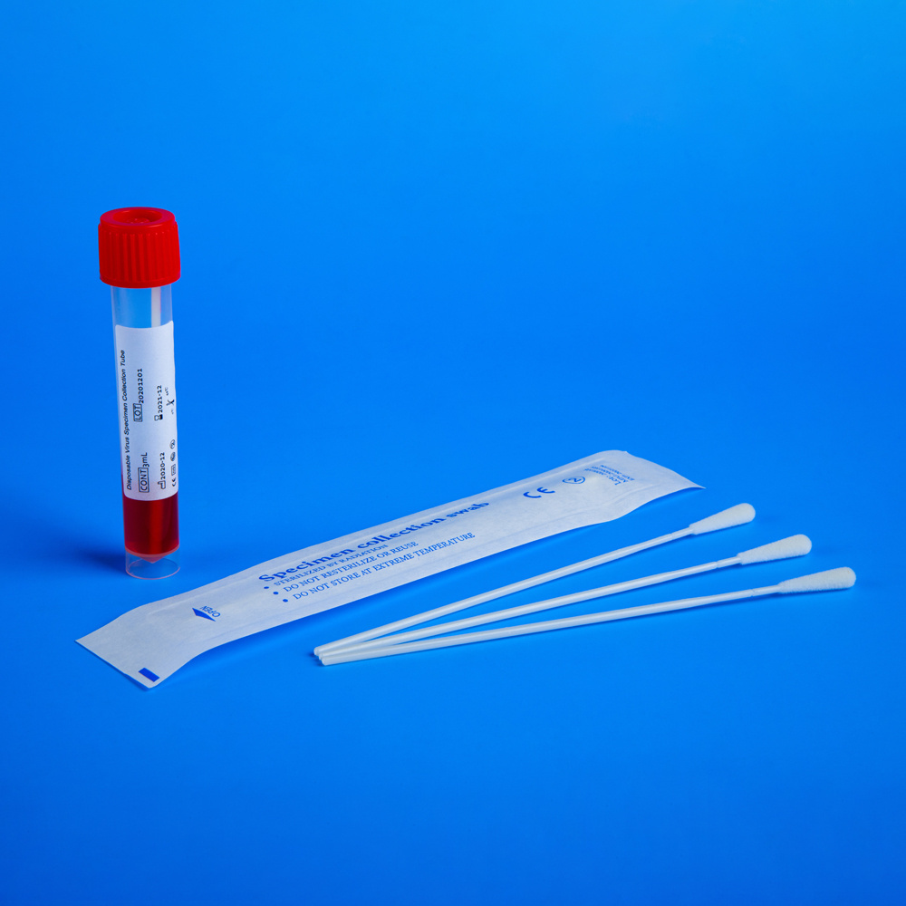 Yuli hot sale Disposable virus sample tube 3ml VTM Sampling Kit with Nasal & Throat Swab  VTM test kit