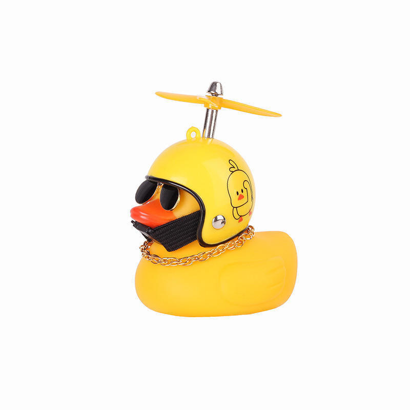 Cute Hot Selling Mini Yellow Rubber Duck with Helmet Car Duck Creative Decoration Car Accessories Interior Decoration