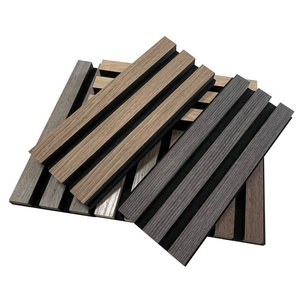 Fire Resistant Interior Wall Wooden Slatted Sound Absorption Mdf Slat Board Veneer Pet Slats Wood Acoustic Panels