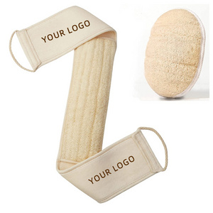 Best Sale Natural Loofah Bath Brush Exfoliating Back Strap Body Scrubber Brush Sponge Massage Scrubber