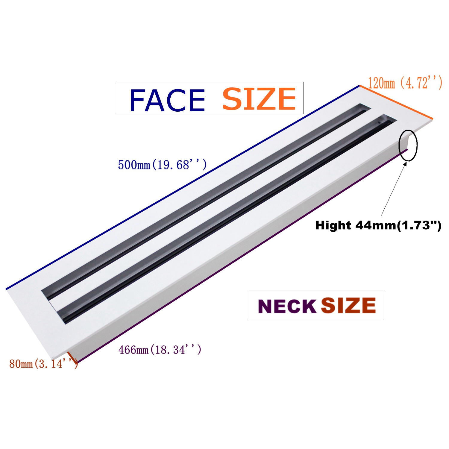 Modern Linear Slot Diffuser for Bathroom Exterior Hospital Hotel Use