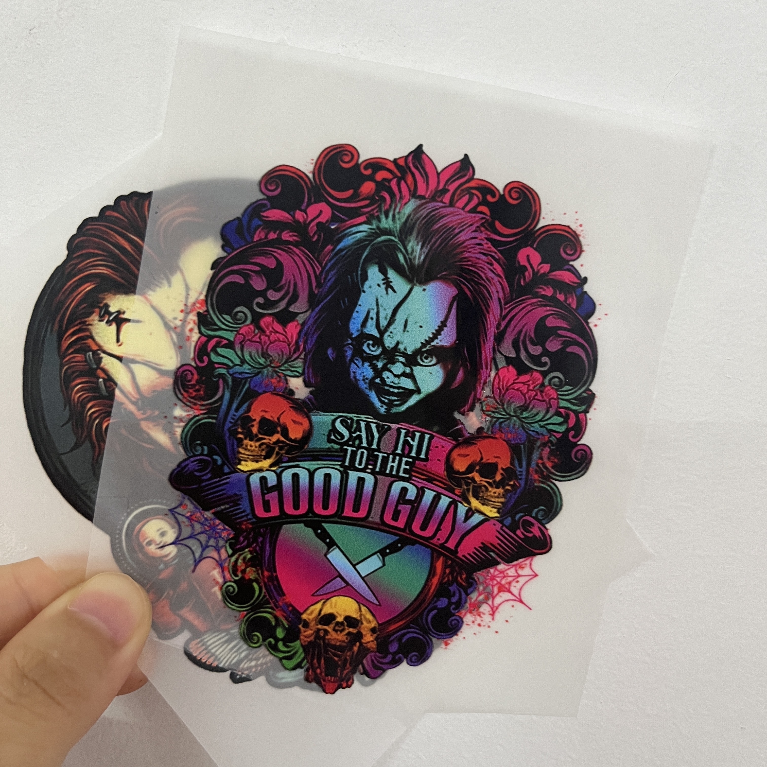 Wholesale 2022 new bulk custom halloween design screen print transfers heat transfer logo  for garment