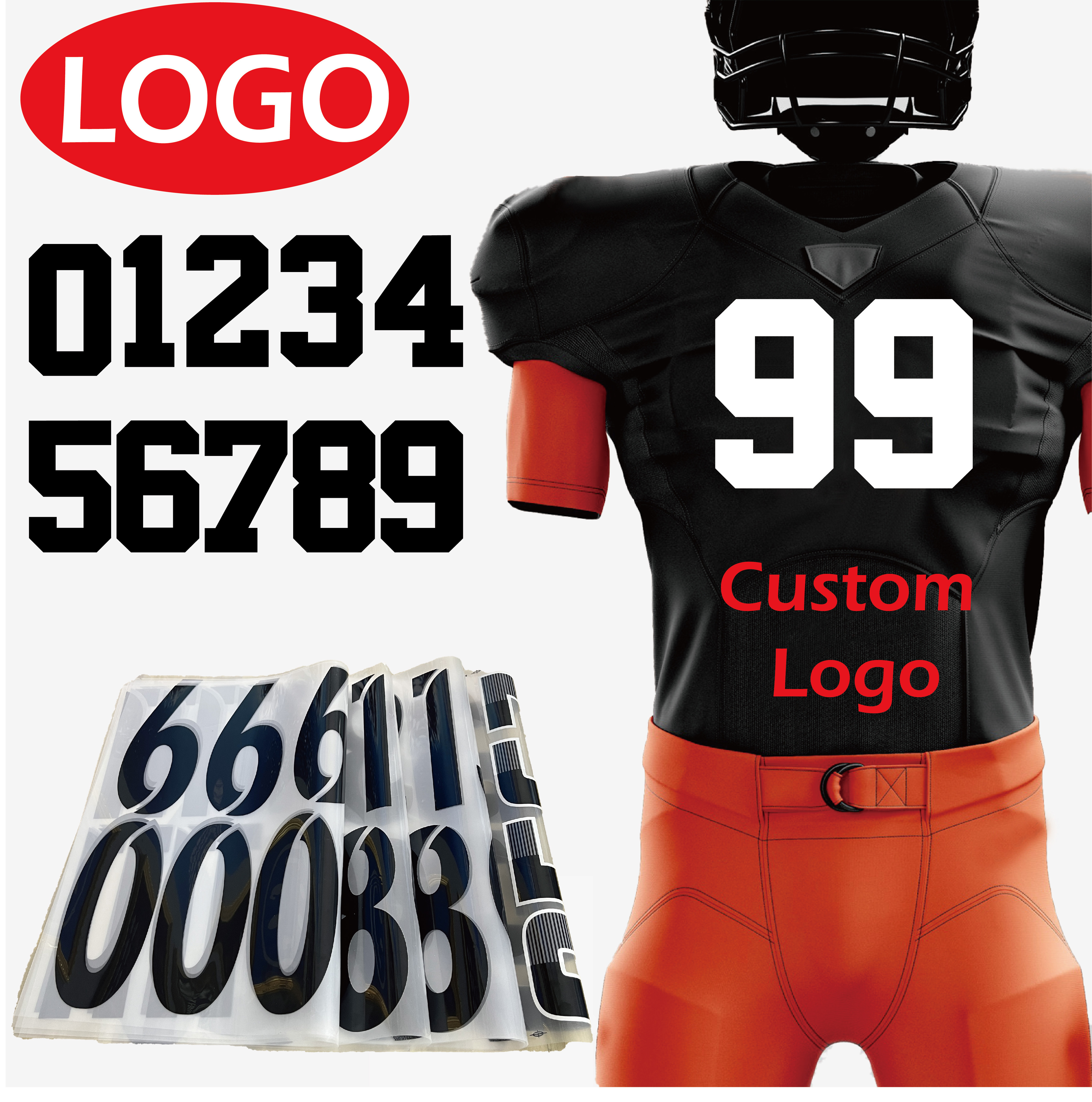 Wholesale custom jersey plastisol heat transfer vinyl ready to press football heat transfer numbers for clothes