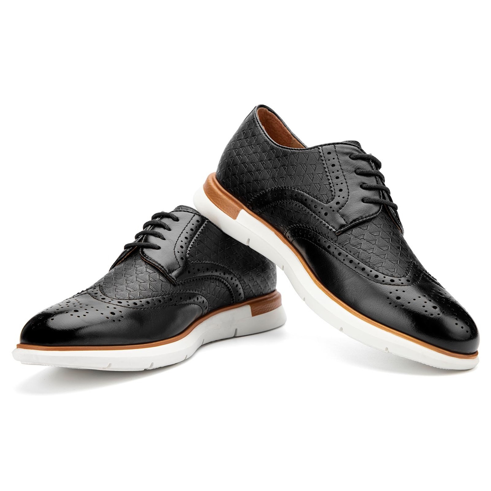 Men Driving Leather Brogue Shoes Popular Lace-up Business Dress Leather Casual Shoes