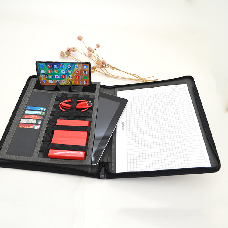 2020 New Style Leather Portfolio with Business Card Tablet Organizer Folder Portfolio Business Padfolio