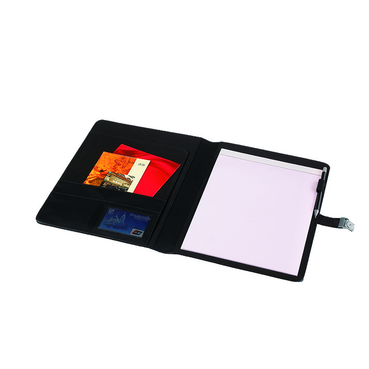 Microfiber file folder Portfolio holder magnetic with notepad and card holder