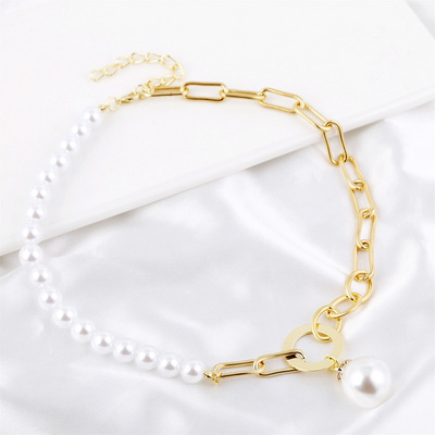 Hot Sale Pearl Pendant Necklace Women All-Match Ins Style Large Pearl Necklace Beads Pearl Chain Necklace