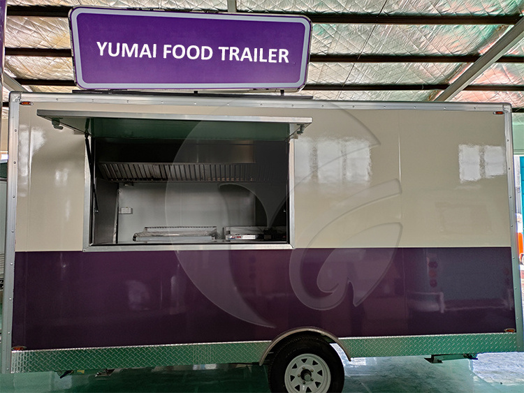 YUMAI CE/VIN Certificate Carritos De Comida Movil Rotisserie Burger Van Catering Trailer Food Truck Fully Equipped