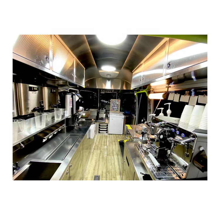 Modern design airstream trailer mobile bbq pizza beer bar food truck