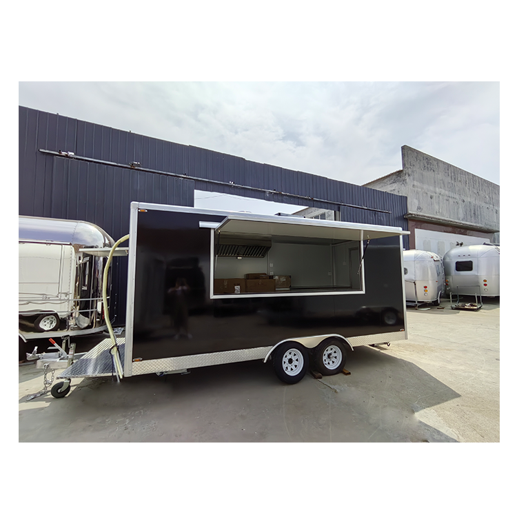 Mobile Kitchen Hotdog BBQ Food Trailers Cart Fully Equipped US Standard Coffee Ice Cream Pizza Oven Fast Food Van Truck