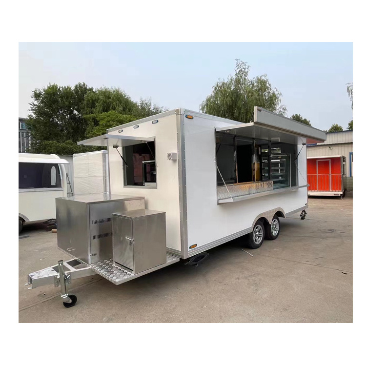 US Europe Standard Most Fashionable Towable Food Trailer with Ice Maker Juice Slush Machine for Sale