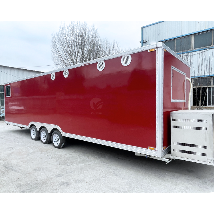 Mobile Food Kiosk Catering Fully Equipped BBQ Food Trailer Pizza Fast Food Trucks With Full Kitchen for Sale