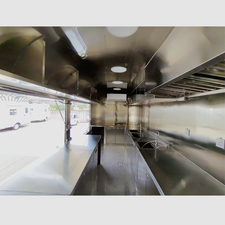 Airstream Caravan Food Truck Stainless Steel Ice Cream Camion De Comida Food Trailer Fully Equipped