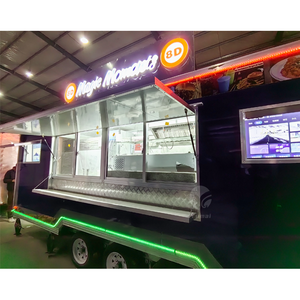 Flashing Catering Concession Hot Dog Ice Cream Food Trailer Cart Remorque  Food Truck With Full Kitchen Equipment for Sale