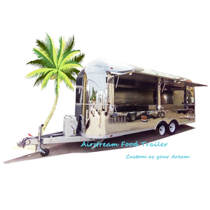 Airstream Caravan Food Truck Stainless Steel Ice Cream Camion De Comida Food Trailer Fully Equipped