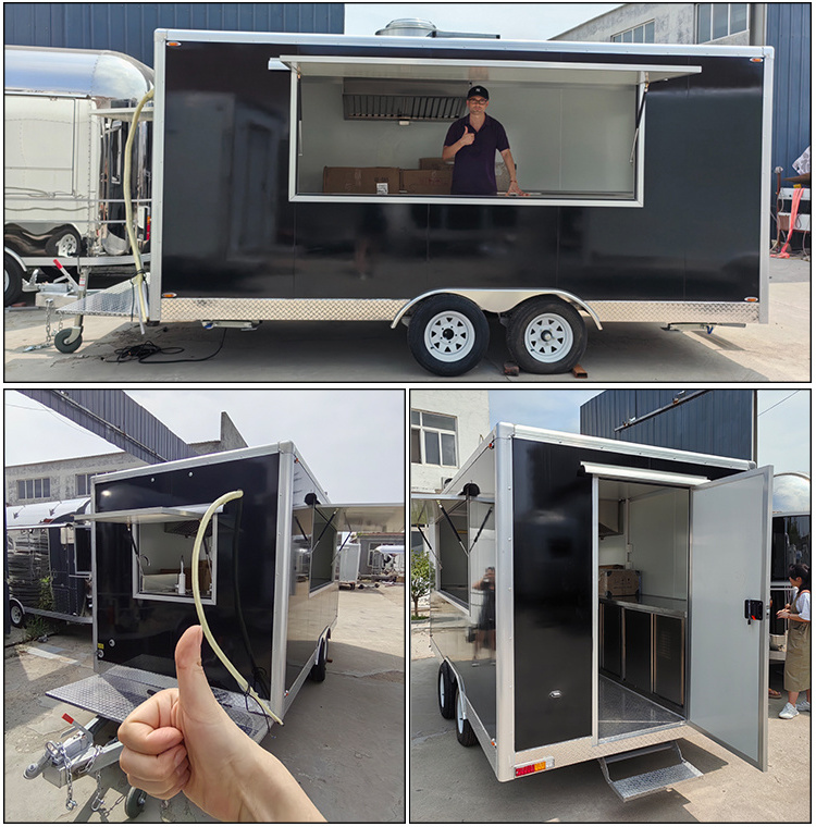 Fully Equipped Street Lemonade Food Cart Outdoor Coffee Trailer Ice Cream Churros Mobile Food Trailer