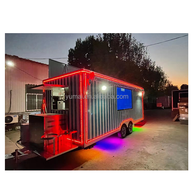 US Europe Standard Most Fashionable Towable Food Trailer with Ice Maker Juice Slush Machine for Sale