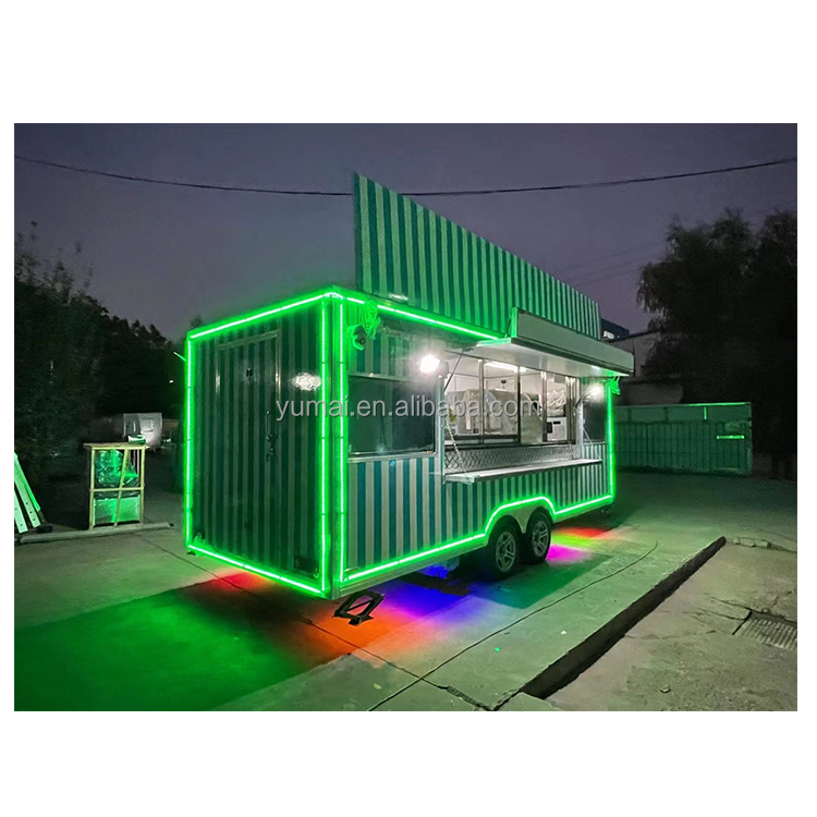 Fully Equipped Street Lemonade Food Cart Outdoor Coffee Trailer Ice Cream Churros Mobile Food Trailer