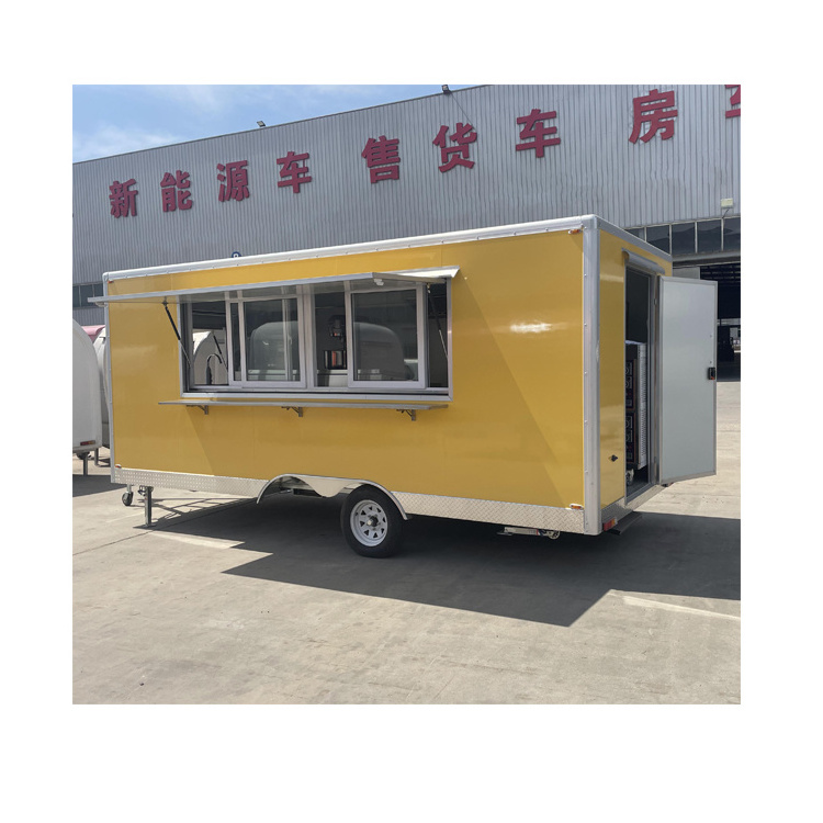 16.4ft Coffee Van BBQ Food Trucks Mobile Fast Food Trailer Kitchen Usa Air Conditioner Fully Equipped