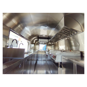 Stainless Steel Food Truck Hot Dog Pizza Coffee Ice Cream Mobile Fast Airstream Food Trailer for Sale