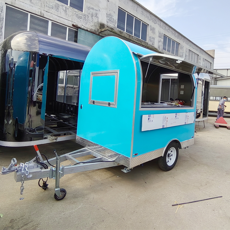 Wholesale Street Food Truck Beverage Vending Cart Outdoor Mobile Fast Food Trailer Customized Food Cart With Full Kitchen