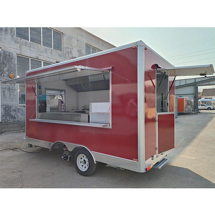 Gas Powered 5m / 16.4ft Length Street Food Truck Mobile Food Trailer Ice Cream Coffee Hot Dog Vending Carts